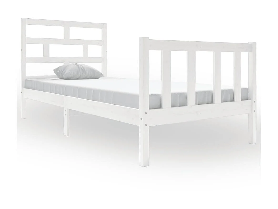 Bedframe massief grenenhout wit 90x190 cm NL55648