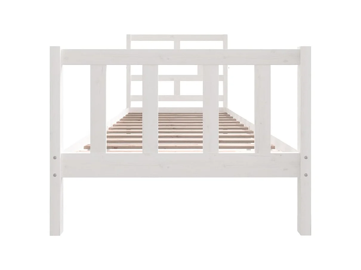 Bedframe massief grenenhout wit 90x190 cm NL55648