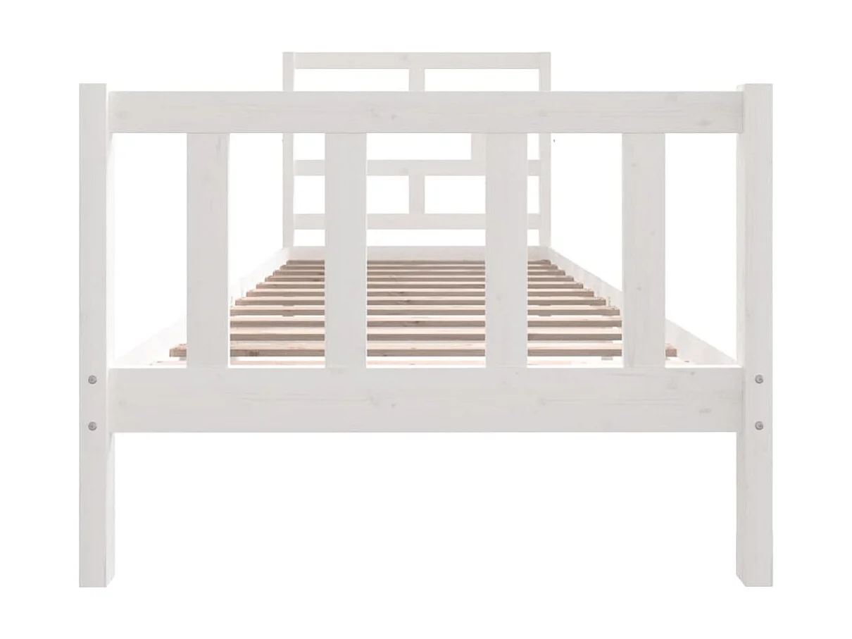 Lit-90x190 cm Blanc Bois de pin massif Simple EGGB46904