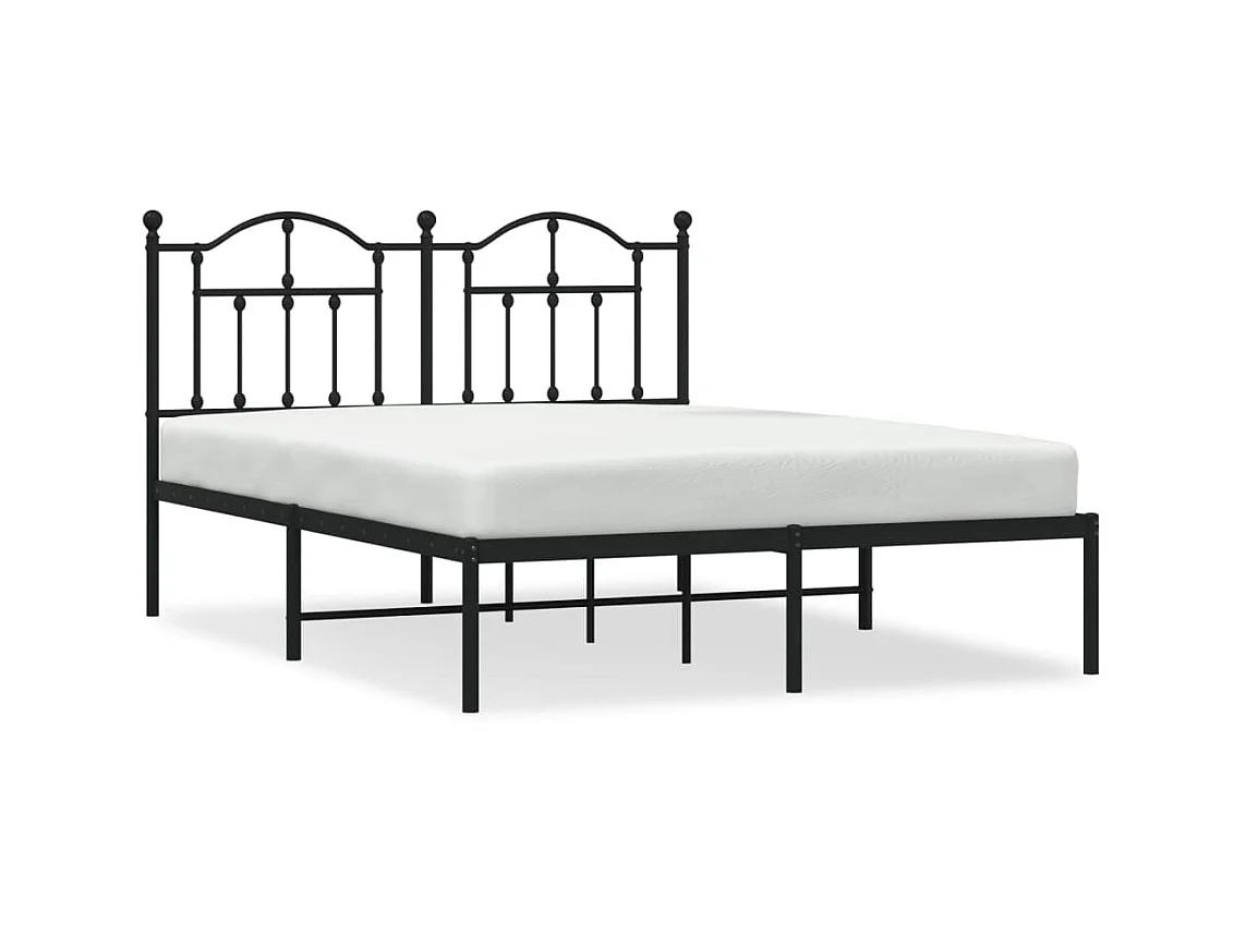 Cama com cabeceira 140x200 cm metal preto PT160628