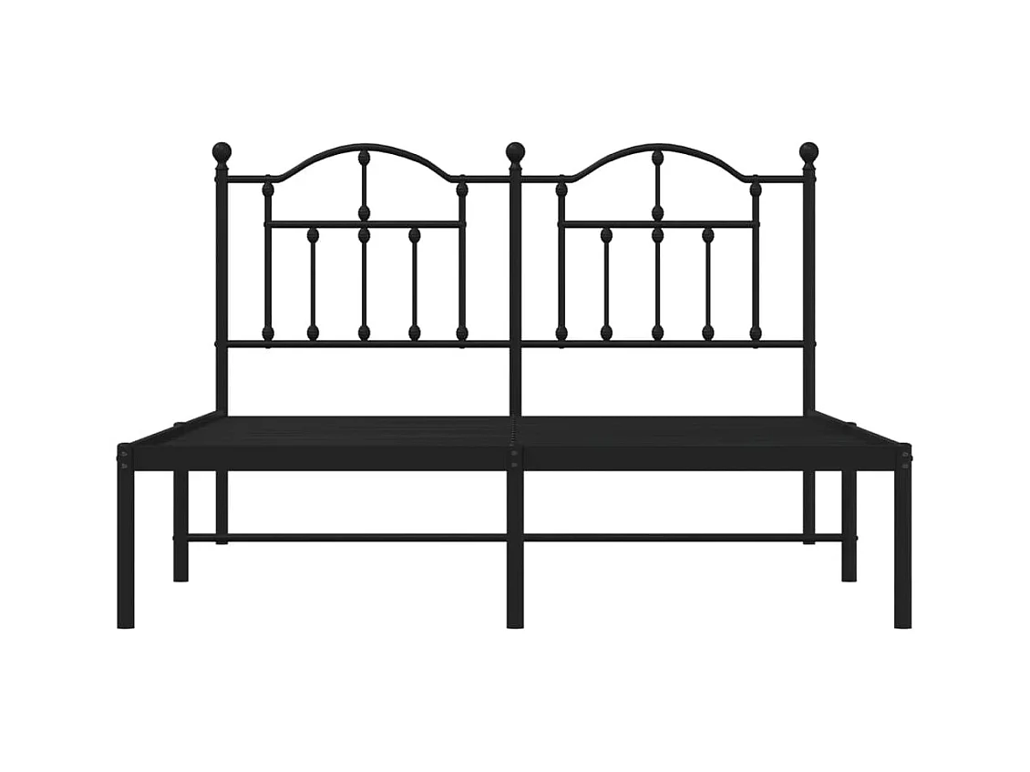 Cama com cabeceira 140x200 cm metal preto PT160628