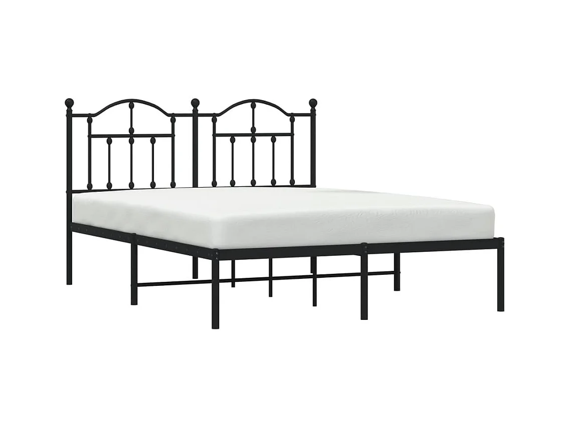 Cama 140x200 cm con cabecero metal negro ES11793