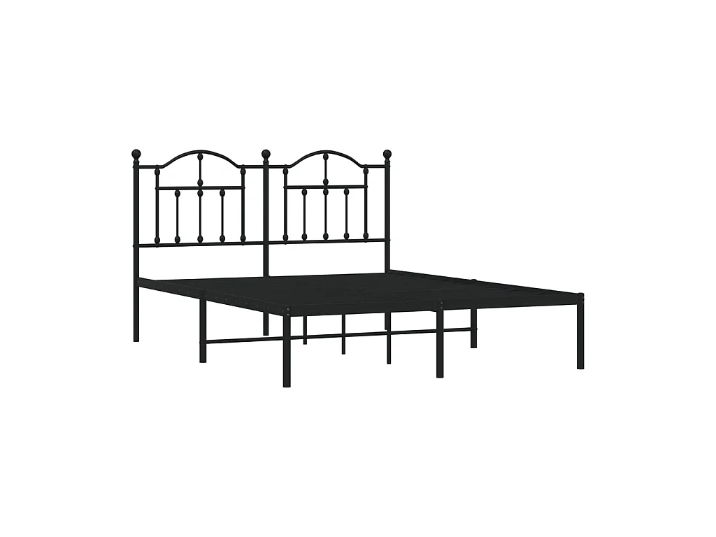 Cama 140x200 cm con cabecero metal negro ES11793