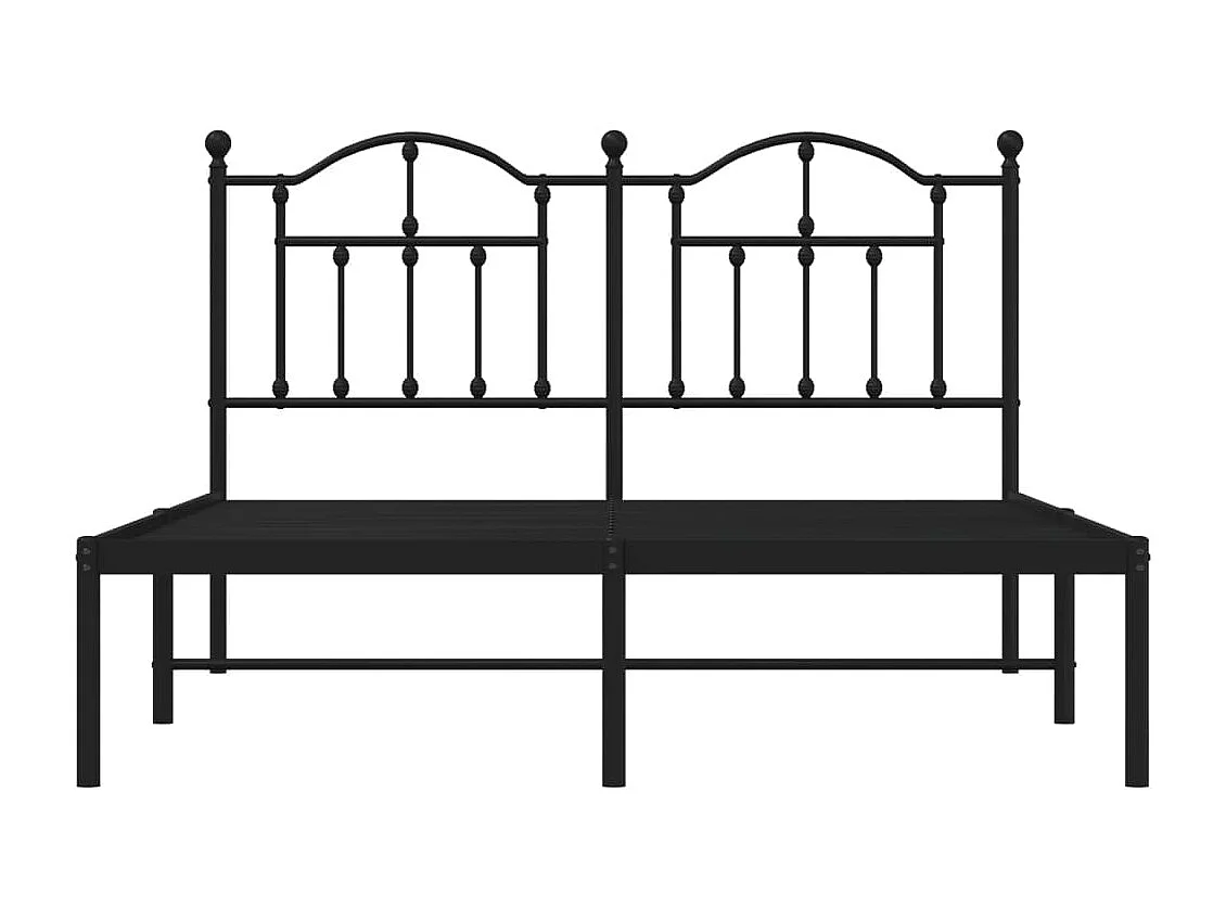 Lit-140x200 cm métal avec tête de lit noir EGGB39956