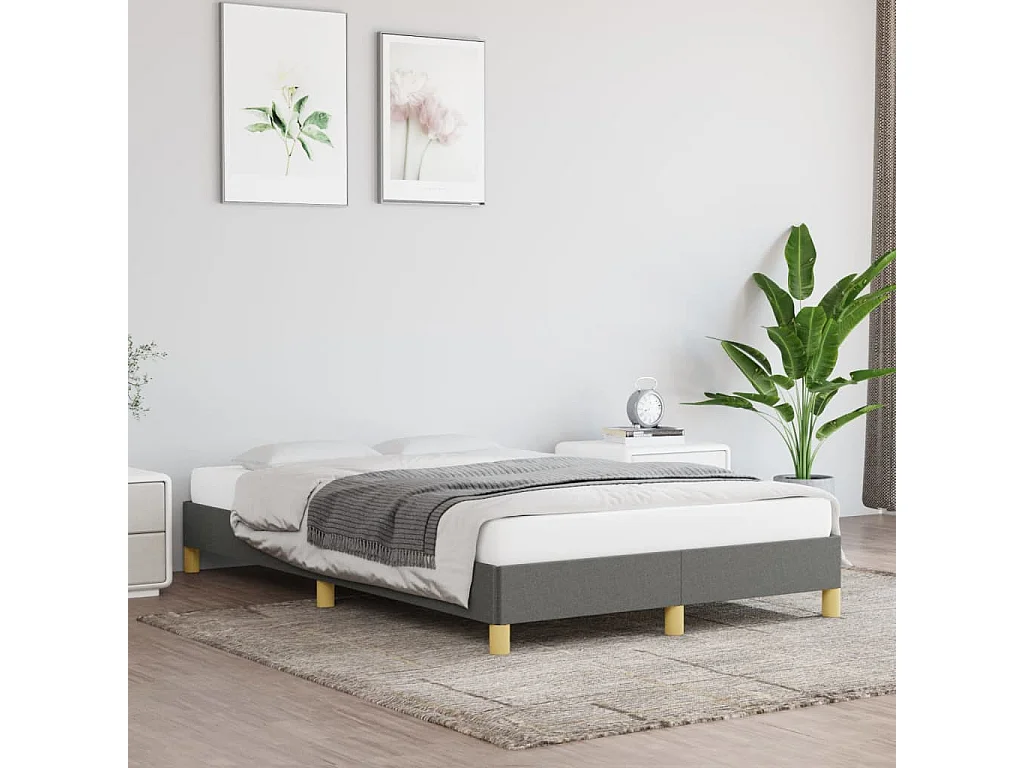 Lit-120x200 cm Gris foncé Tissu EGGB23056