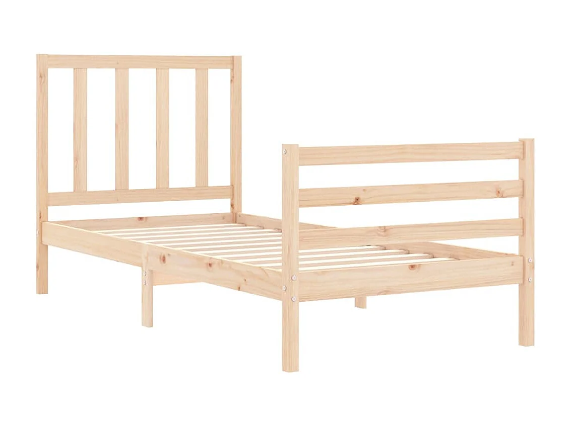 Lit-90x200 cm avec tête de lit bois massif EGGB30667