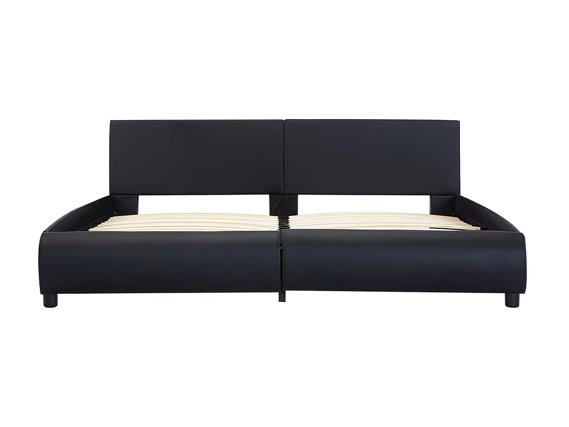 Lit-180x200 cm avec LED Noir Similicuir EGGB65267