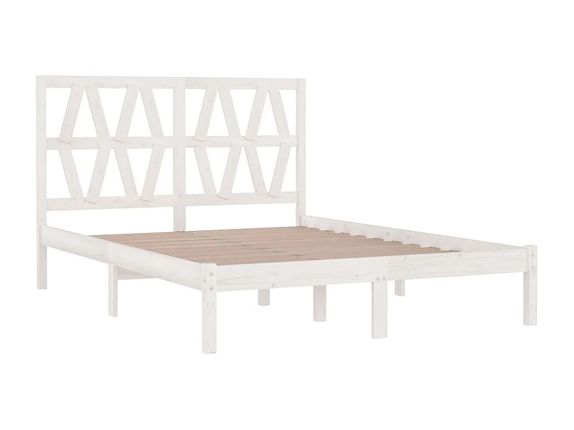 Lit-120x190 cm Blanc Bois de pin massif Petit Double EGGB86273