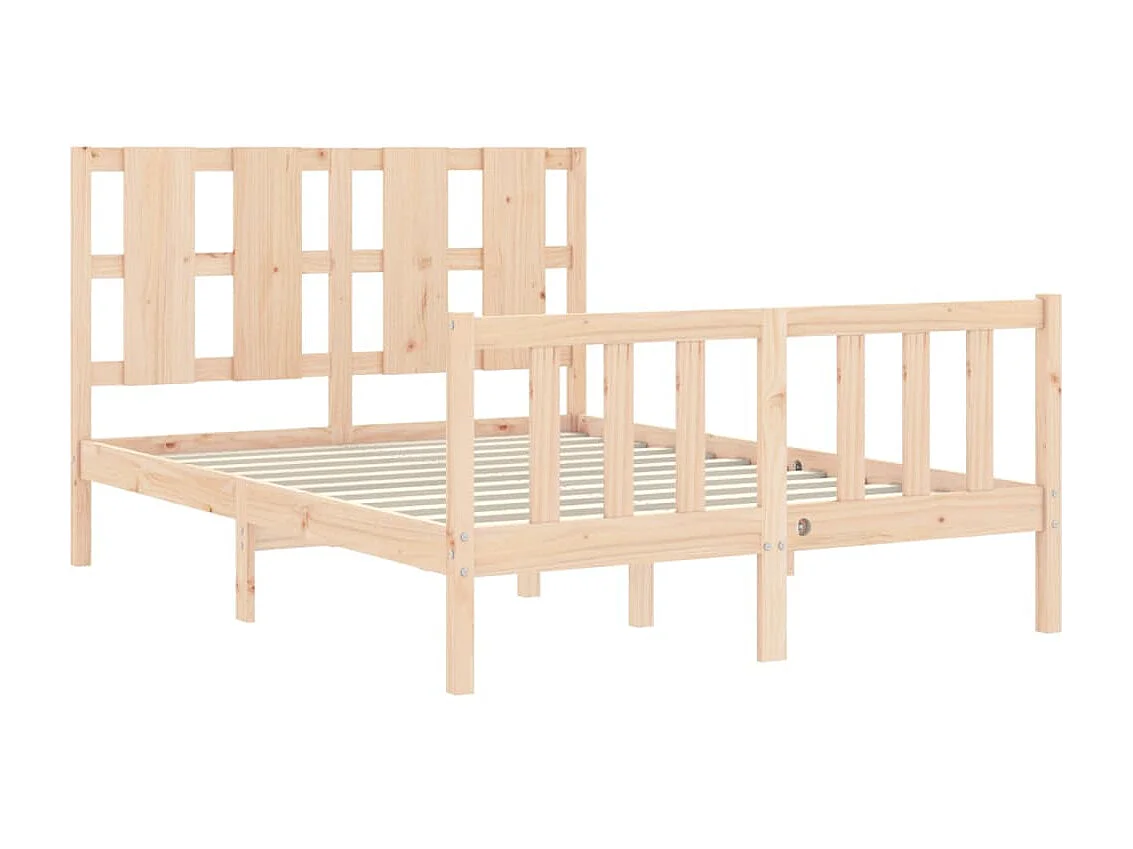 Cama com cabeceira 140x200 cm madeira maciça PT717505