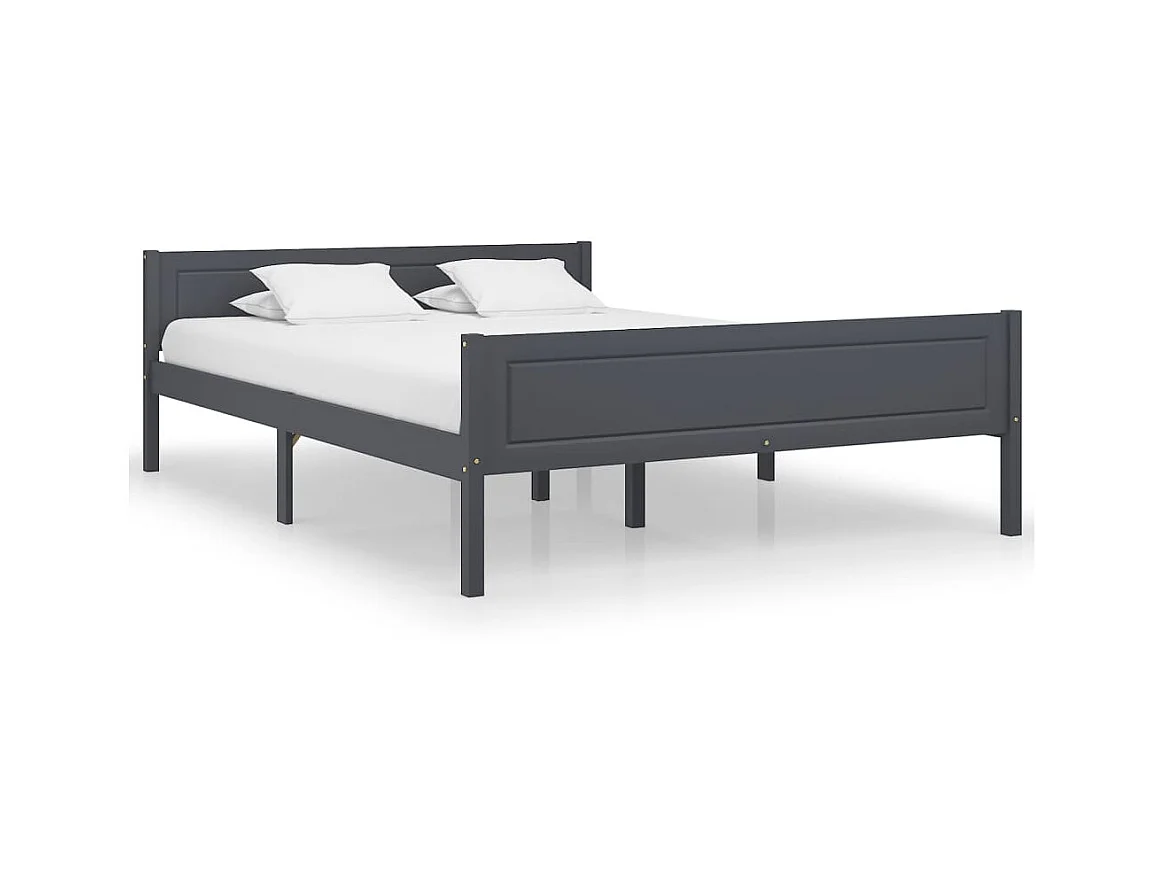 Bedframe massief grenenhout grijs 120x200 cm NL78150