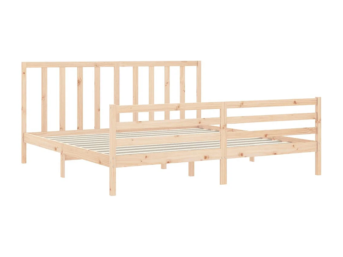 Lit-200x200 cm avec tête de lit bois massif EGGB89099