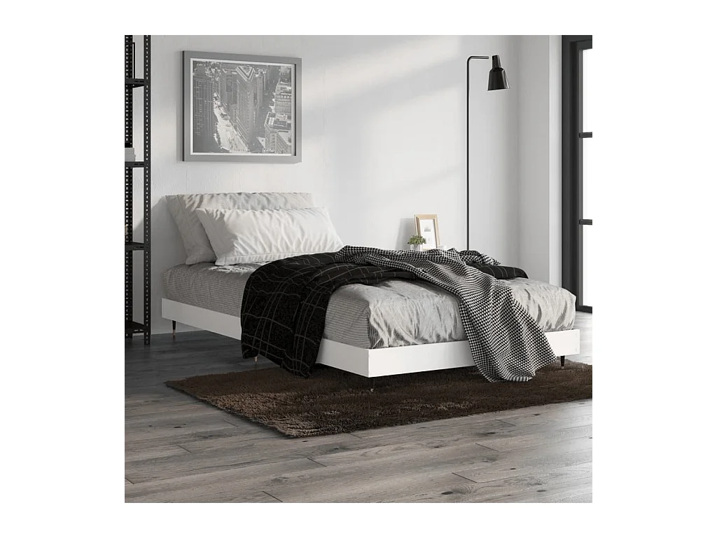 Lit-90x200 cm blanc bois d'ingénierie EGGB58324