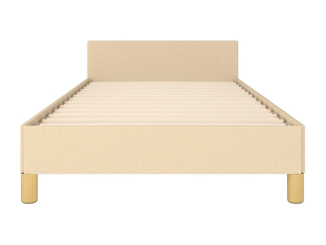 Bedframe met hoofdeinde stof crèmekleurig 90x190 cm NL89738