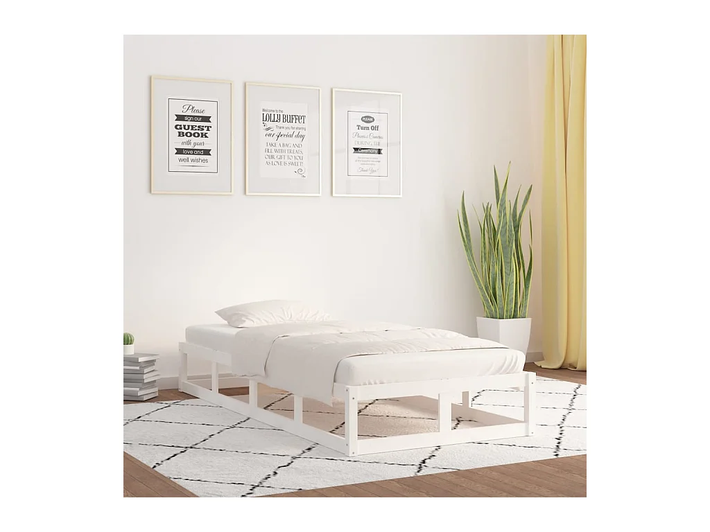 Lit-90x200 cm Blanc Bois massif EGGB38750