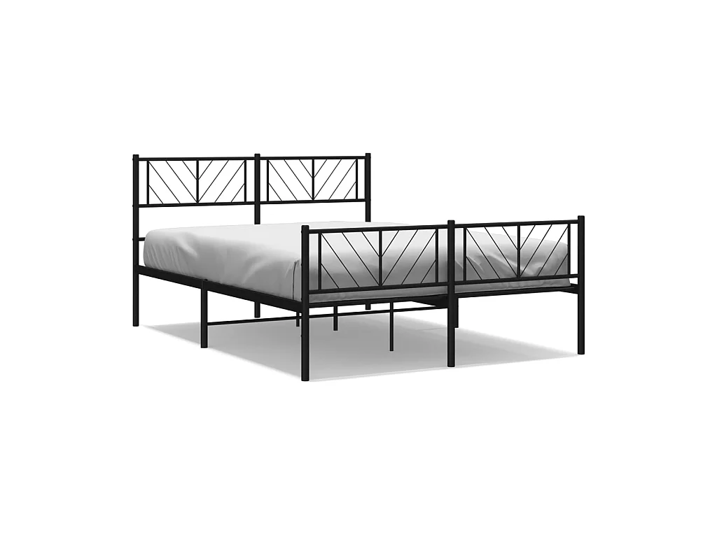 Lit-160x200 cm métal avec tête de lit/pied de lit noir EGGB54405