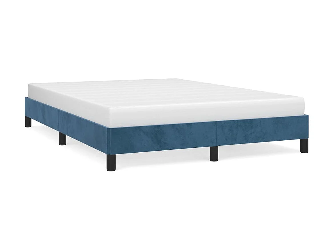Lit-140x200 cm Bleu foncé Velours EGGB25050