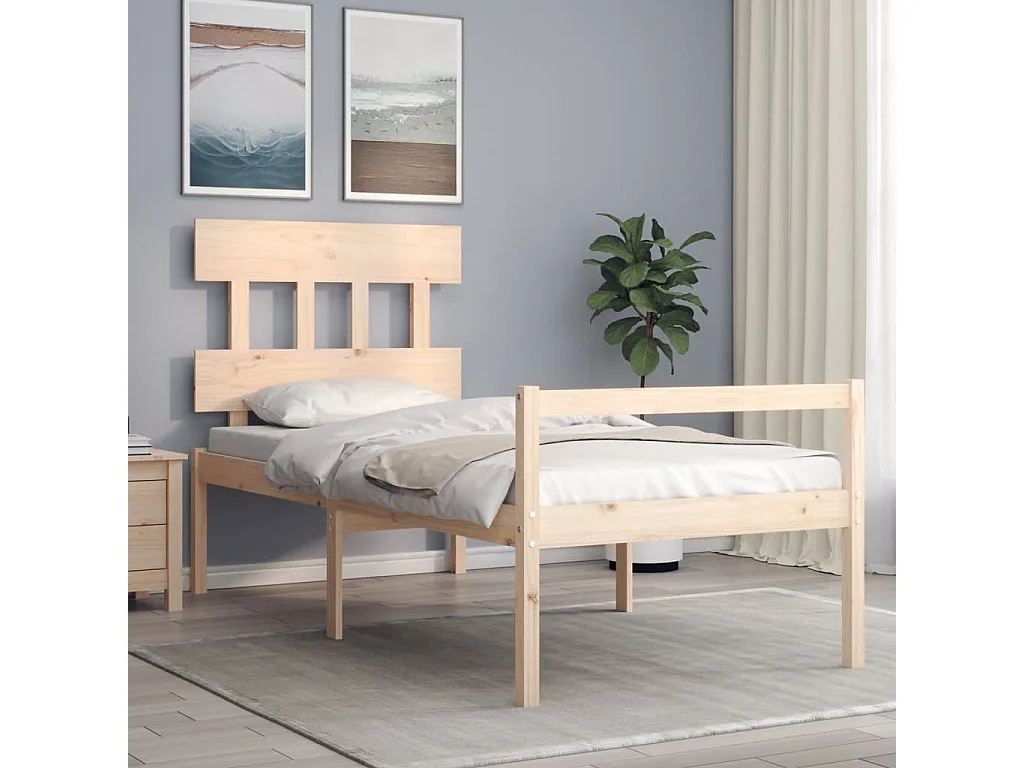 Seniorenbed met hoofdbord massief hout NL42546