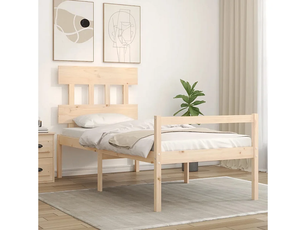 Seniorenbed met hoofdbord massief hout NL42546