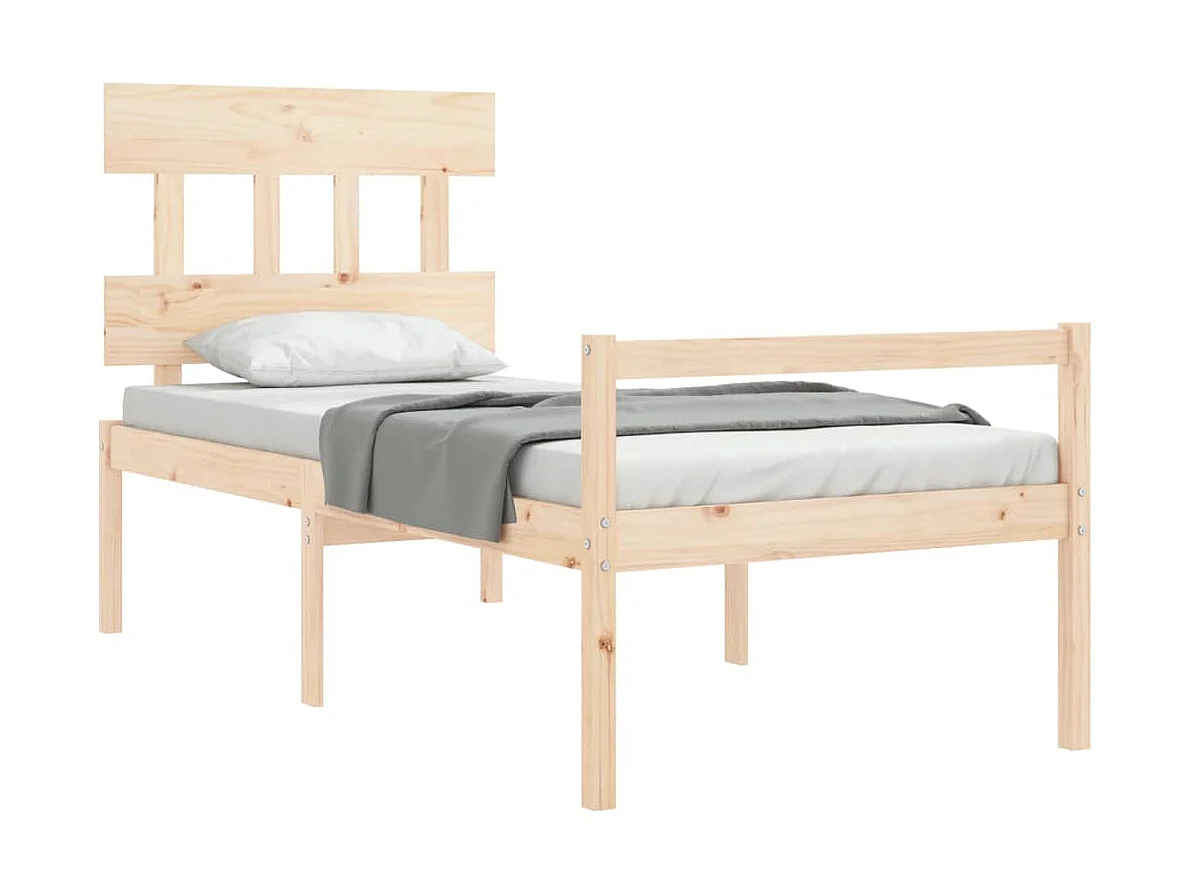 Seniorenbed met hoofdbord massief hout NL42546