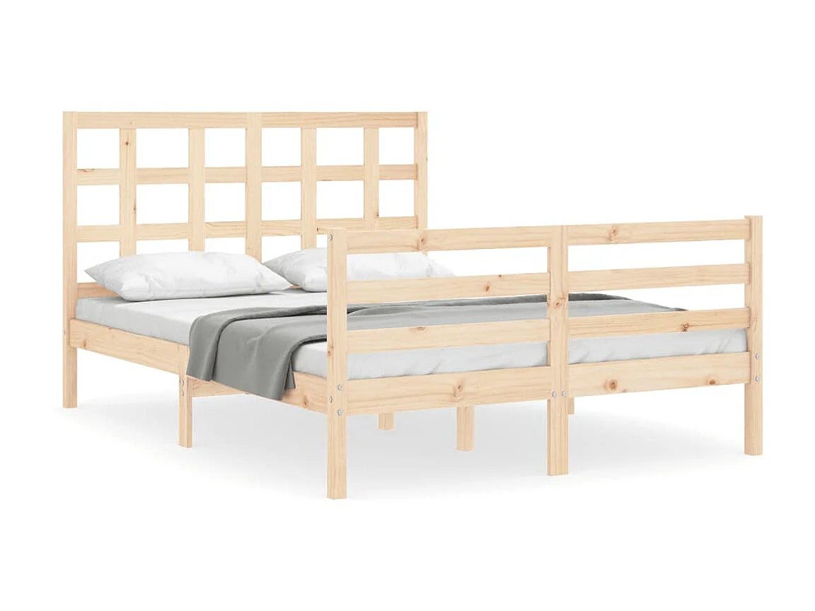 Lit-140x200 cm avec tête de lit bois massif EGGB95276