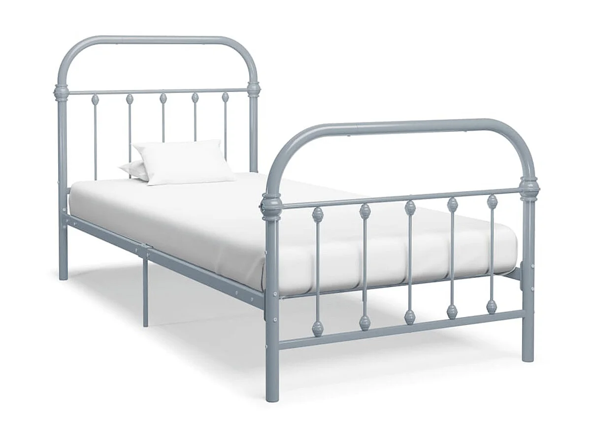 Lit-100x200 cm Gris Métal EGGB63409