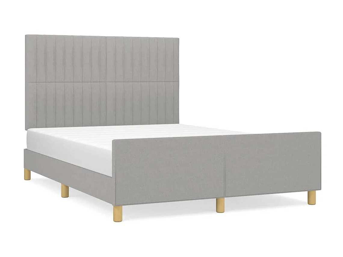 Bedframe met hoofdeinde stof lichtgrijs 140x200 cm NL21243