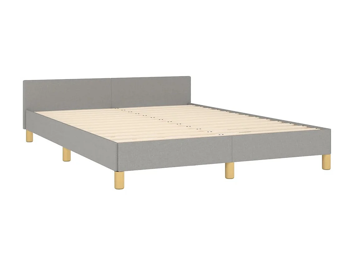 Bedframe met hoofdeinde stof lichtgrijs 140x200 cm NL21243