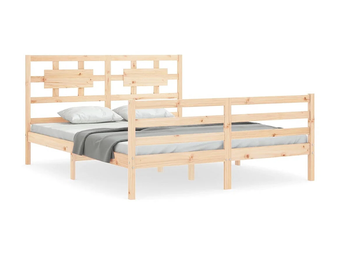 Lit-160x200 cm avec tête de lit bois massif EGGB62565