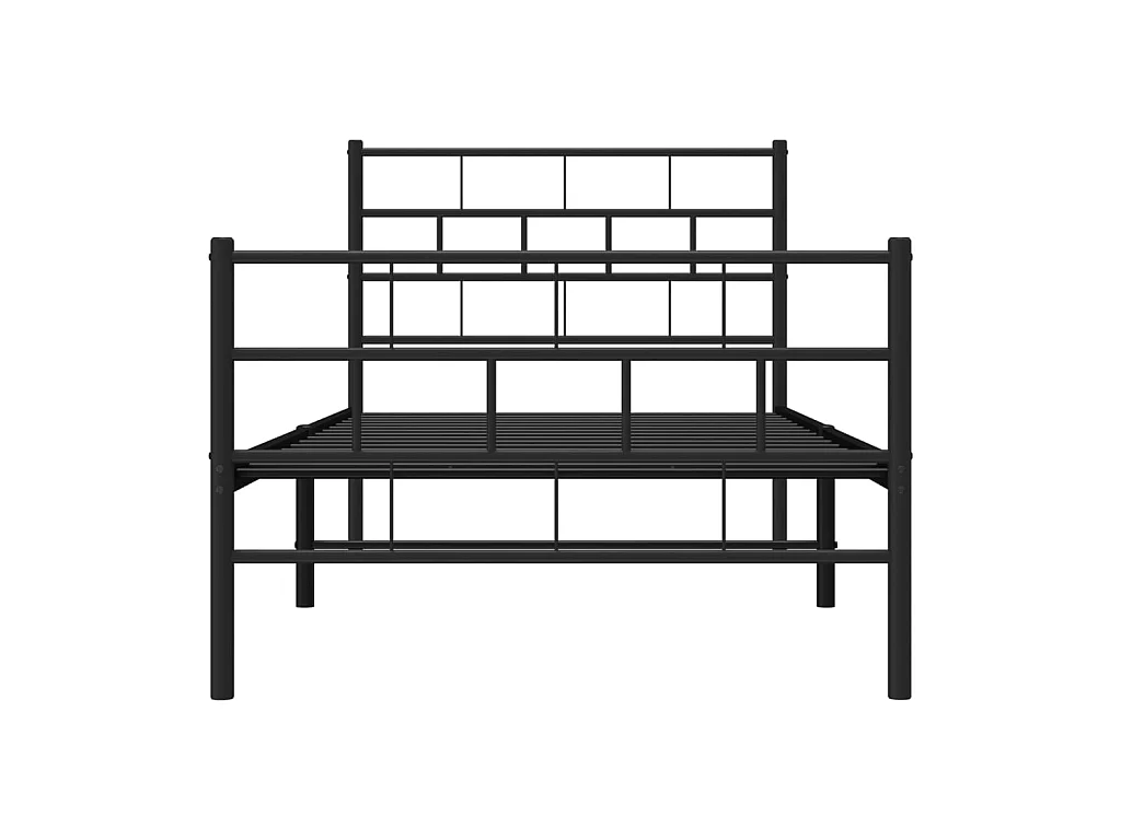 Cama 100x200 cm con cabecero y estribo metal negro ES84477