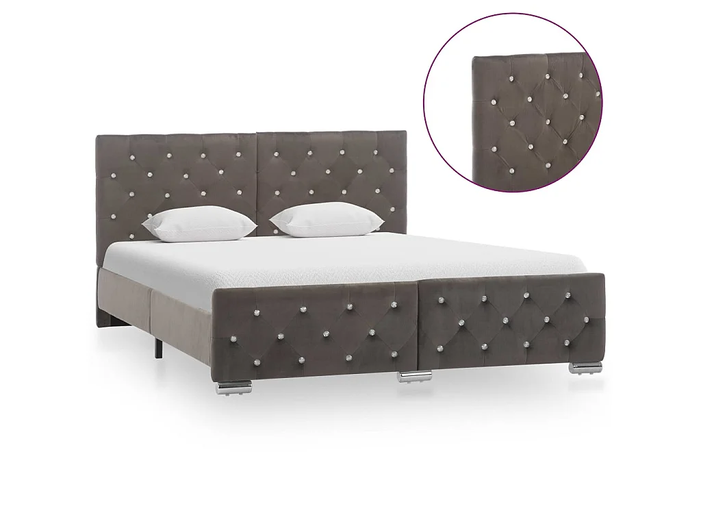 Lit-140x200 cm Gris Velours EGGB90682