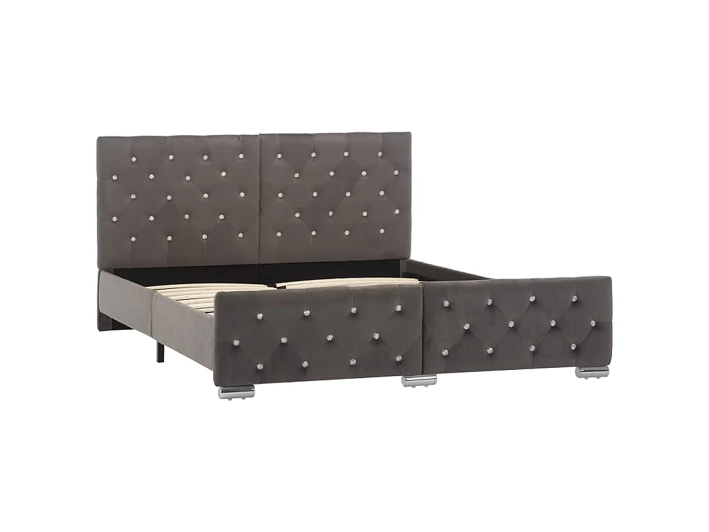 Lit-140x200 cm Gris Velours EGGB90682