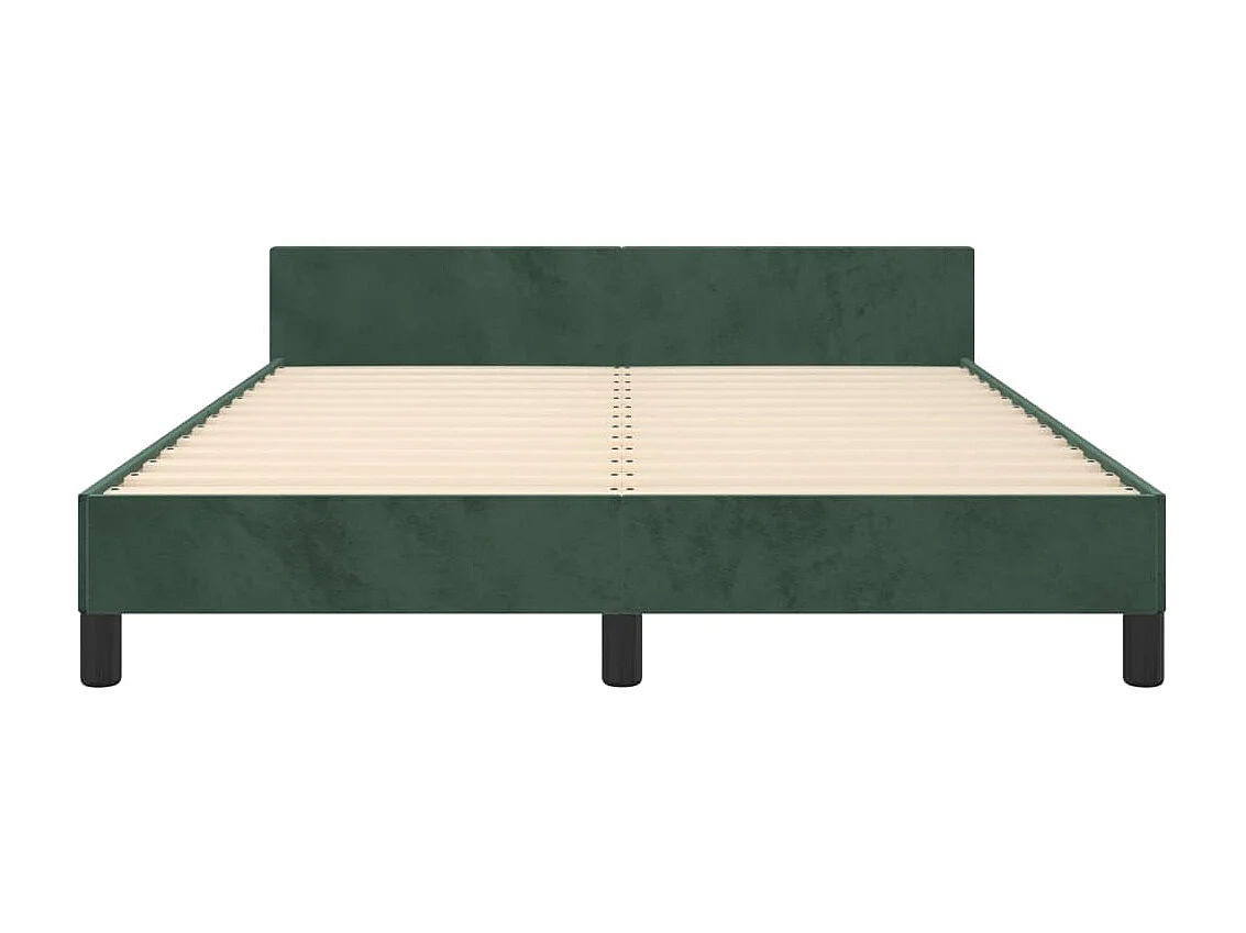 Bedframe met hoofdeinde fluweel donkergroen 140x200 cm NL47849