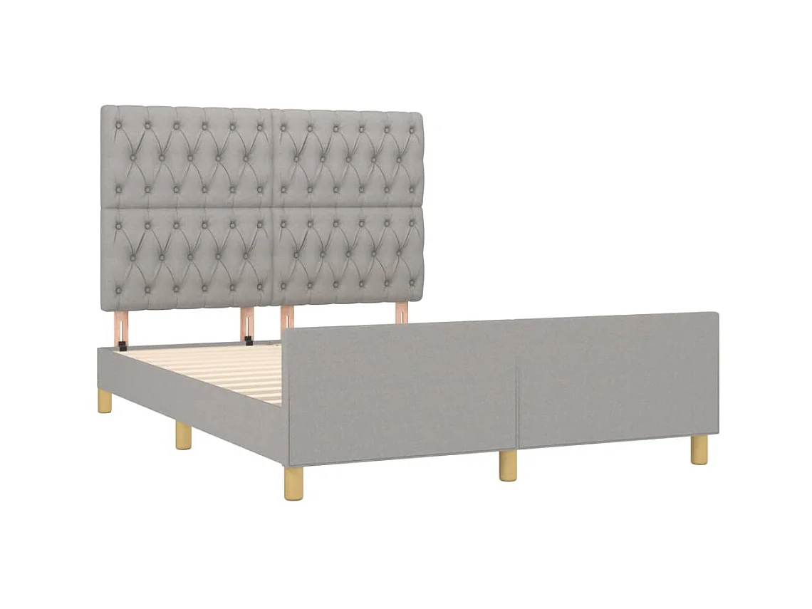 Lit-140x200 cm avec tête de lit Gris clair EGGB40138