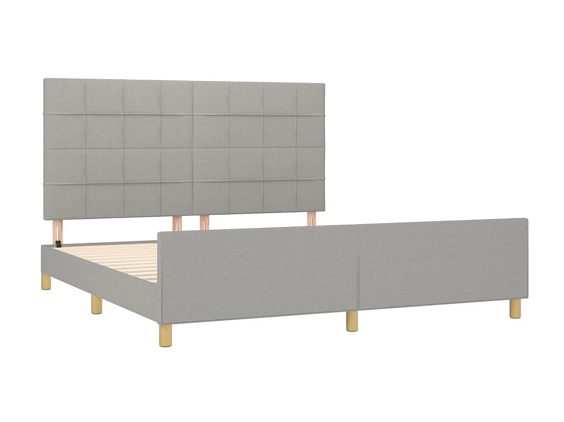 Bedframe met hoofdeinde stof lichtgrijs 180x200 cm NL98755