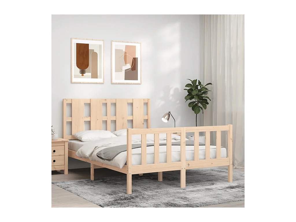 Lit-120x190 cm avec tête de lit petit double bois massif EGGB15246