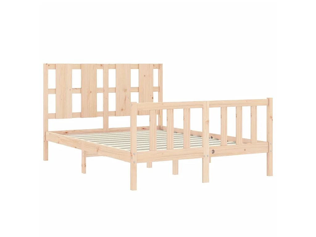 Cama de casal c/ cabeceira madeira maciça PT104435