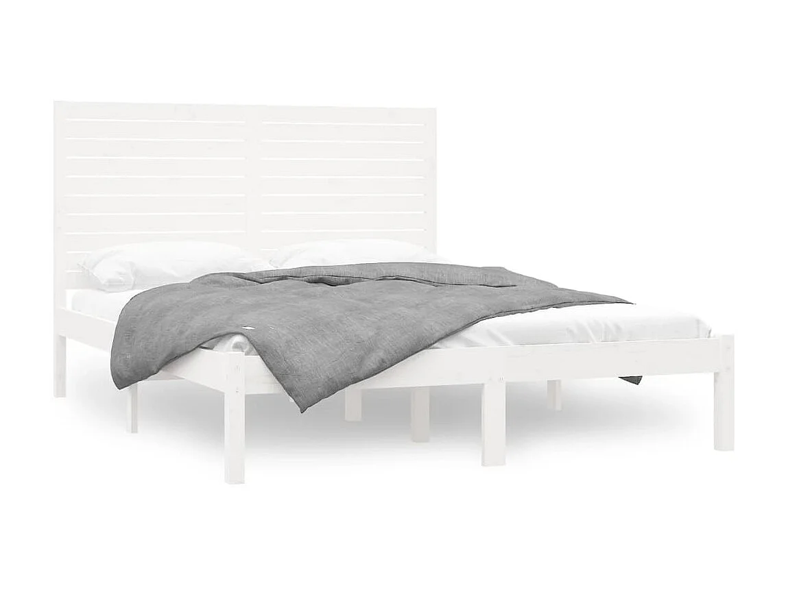 Cama 120x200 cm madeira maciça branco PT447346