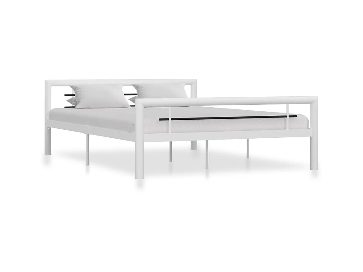 Bedframe metaal wit en zwart 160x200 cm NL14277