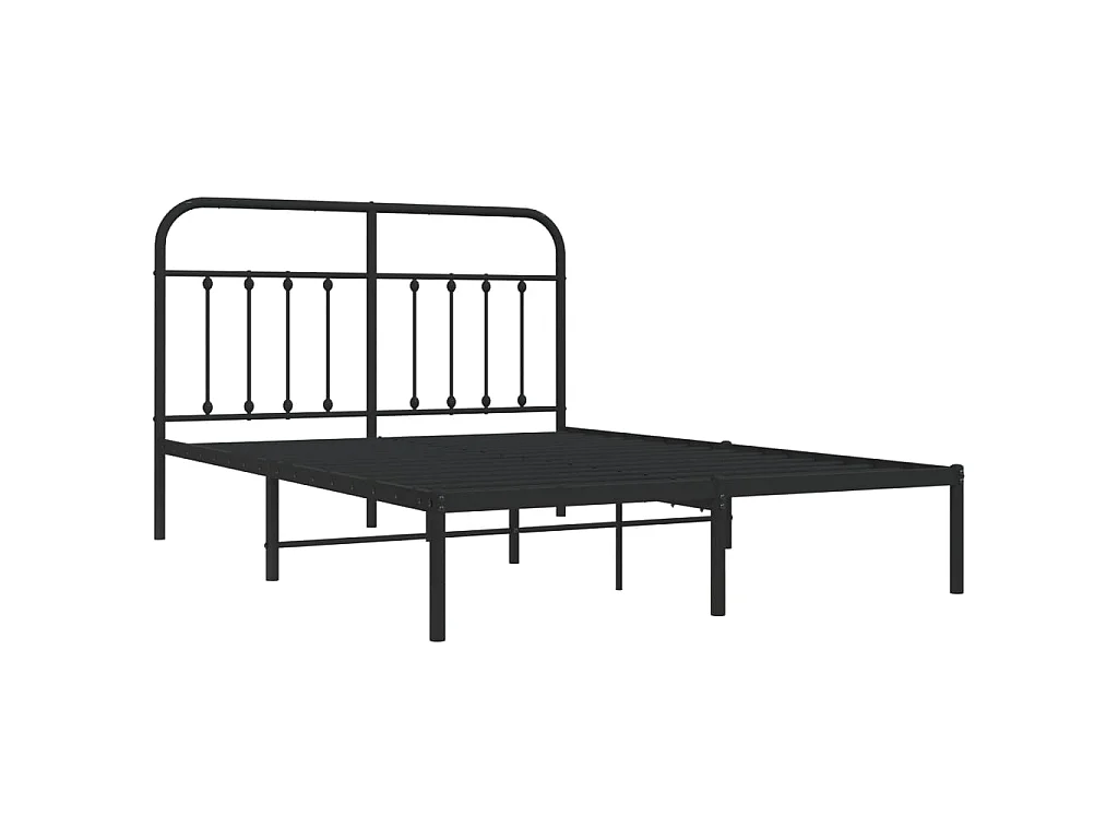 Bedframe met hoofdbord metaal zwart 140x200 cm NL98669