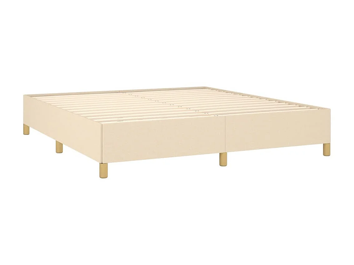 Lit-160x200 cm Crème Tissu EGGB87604