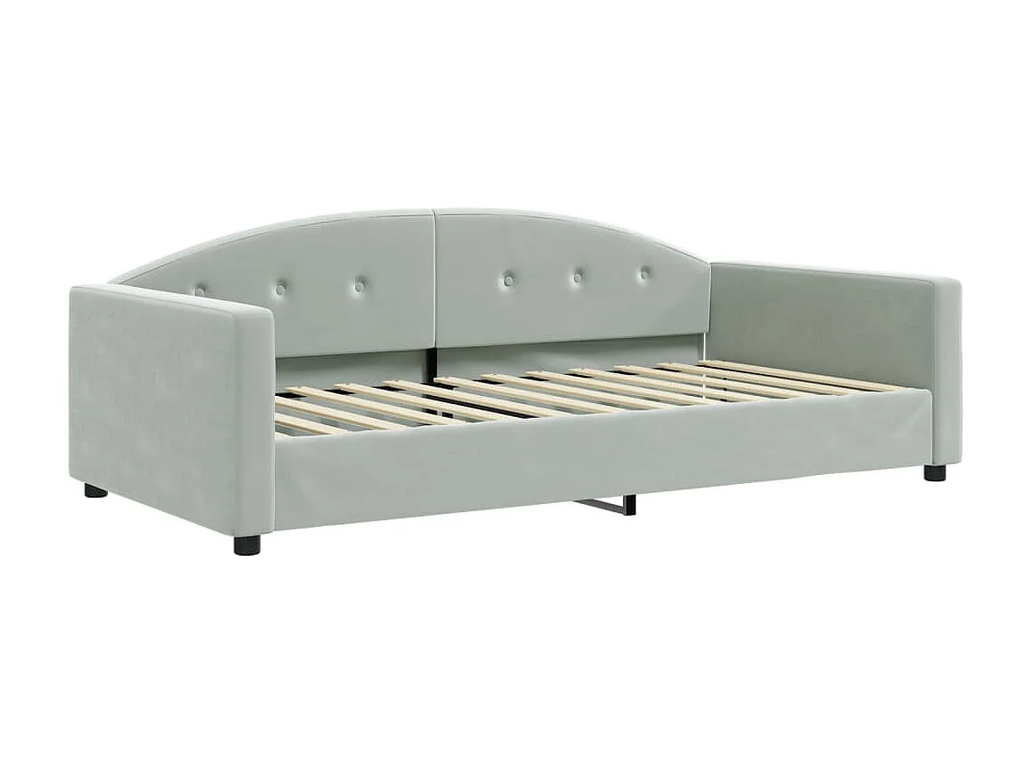 Lit-100x200 cm de repos gris clair velours EGGB55522
