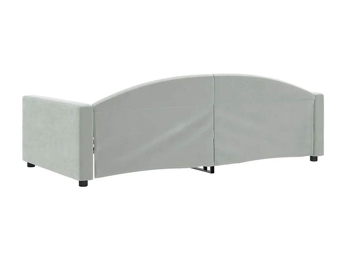 Lit-100x200 cm de repos gris clair velours EGGB55522