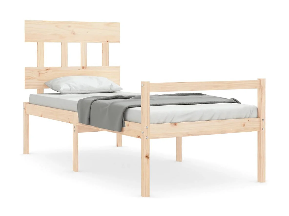 Seniorenbed met hoofdbord massief hout 90x200 cm NL44661