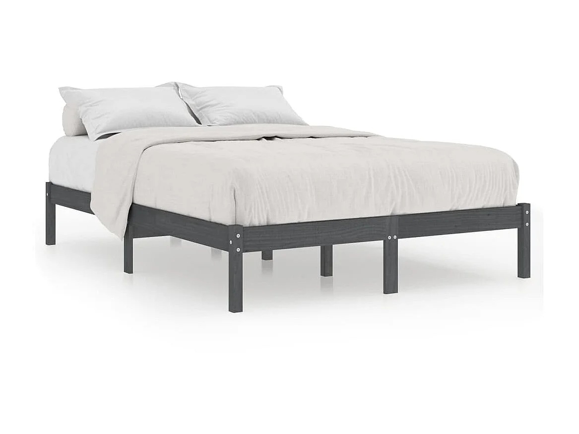 Bedframe massief grenenhout grijs 200x200 cm NL76405