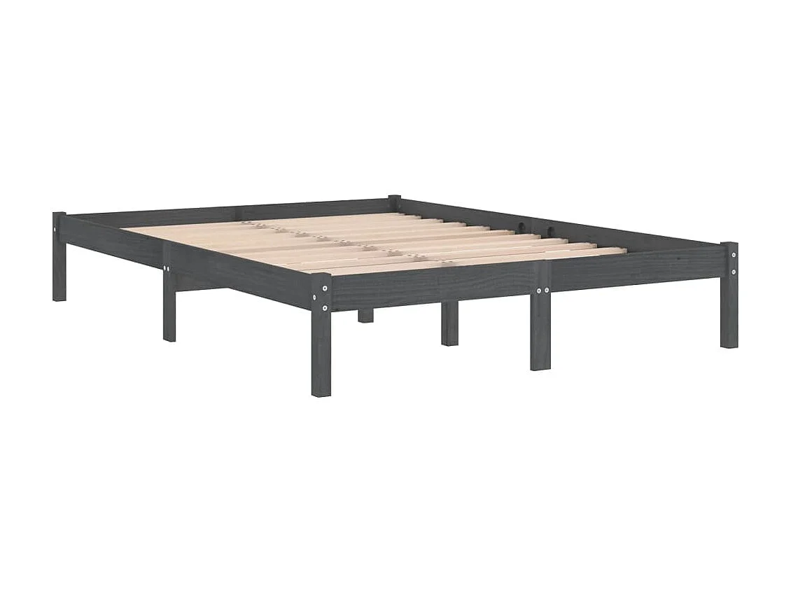 Bedframe massief grenenhout grijs 200x200 cm NL76405