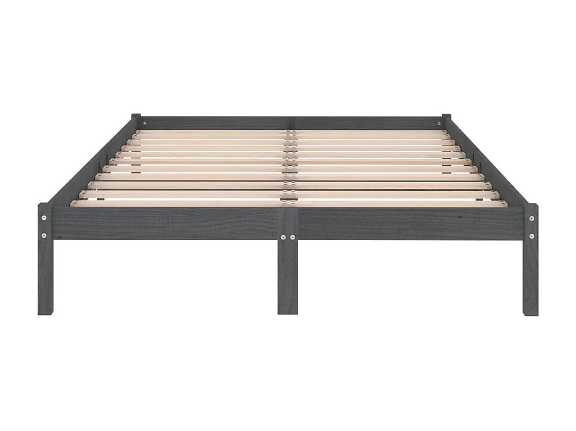 Bedframe massief grenenhout grijs 200x200 cm NL76405