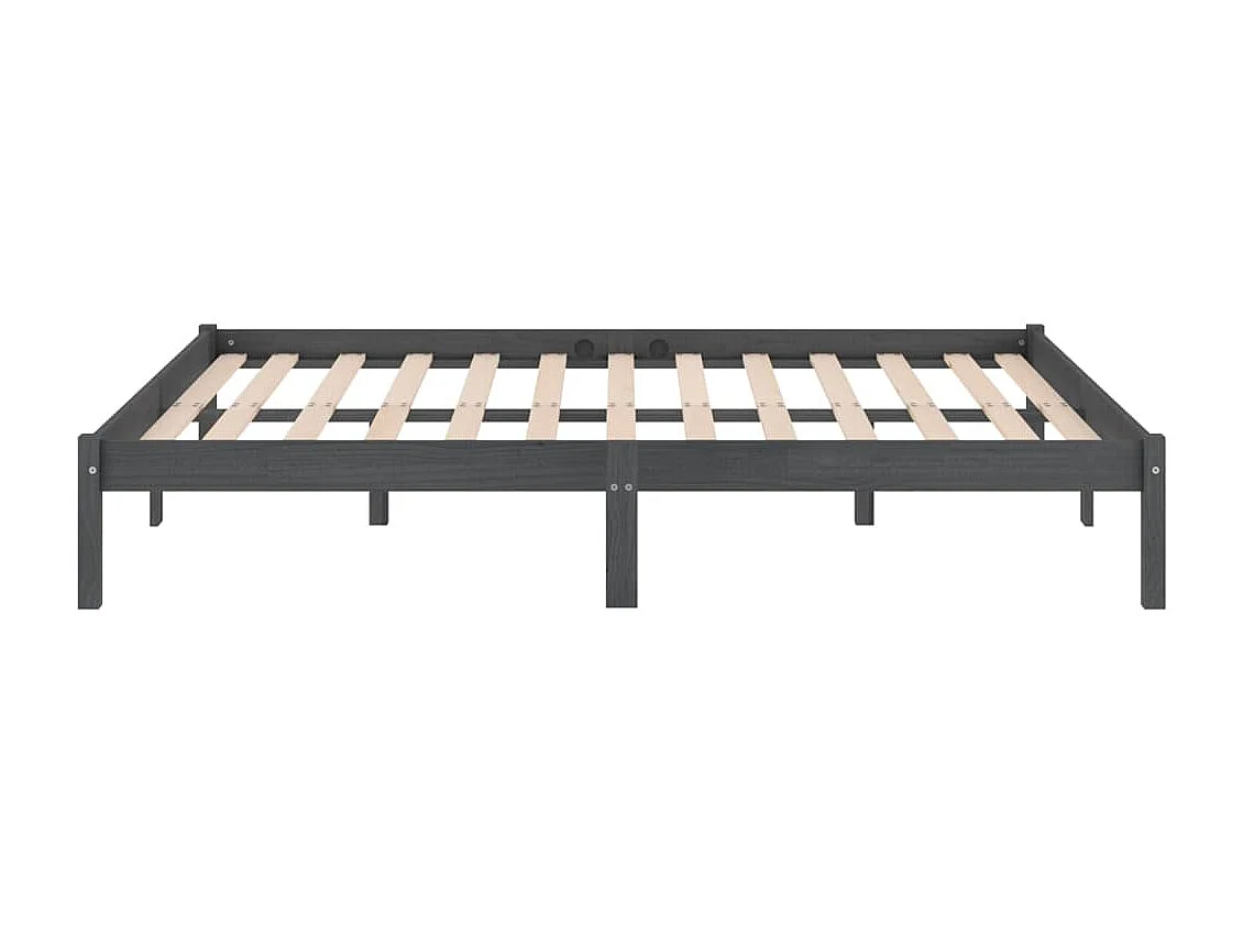 Bedframe massief grenenhout grijs 200x200 cm NL76405