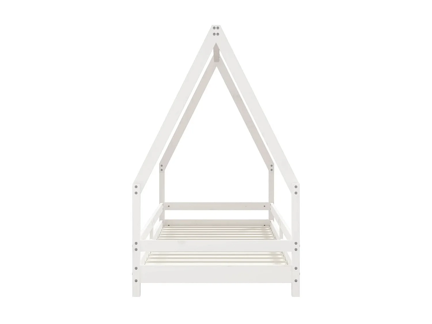 Cama 80x200 cm para niños madera de pino blanco ES13427