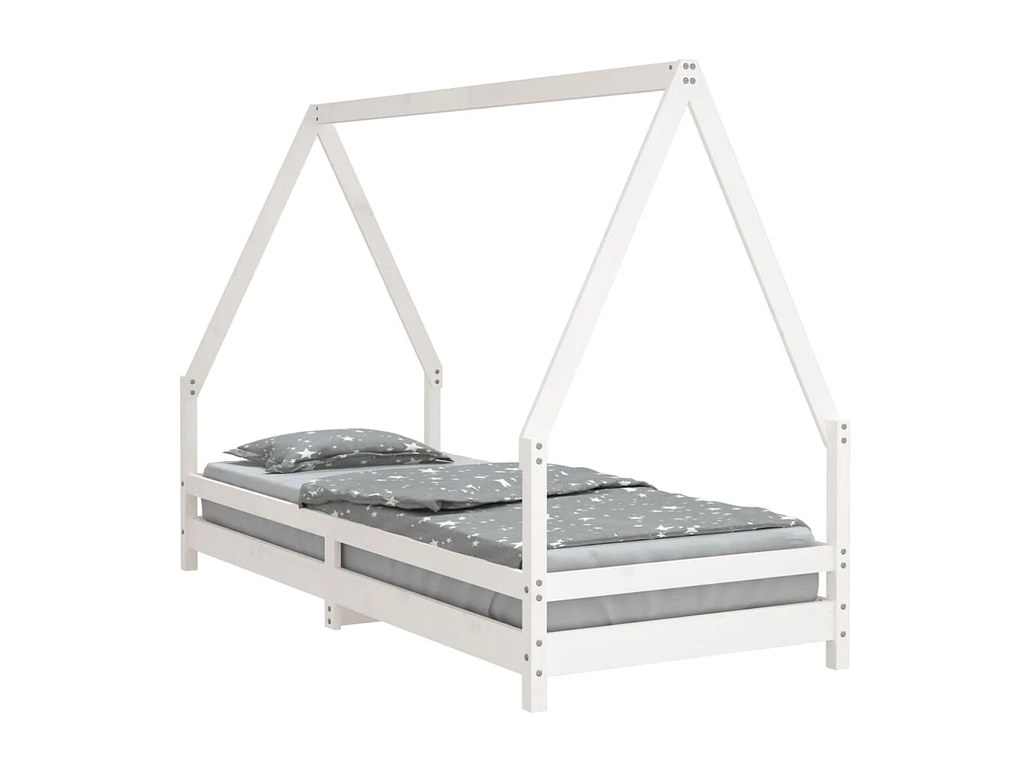 Kinderbedframe 80x200 cm massief grenenhout wit NL55540