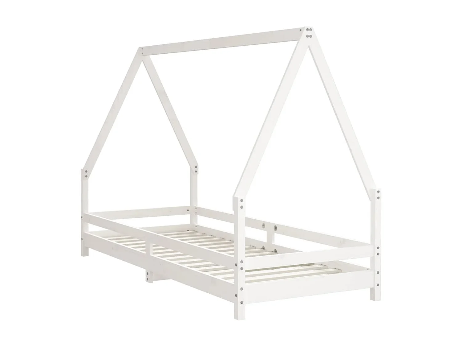 Kinderbedframe 80x200 cm massief grenenhout wit NL55540